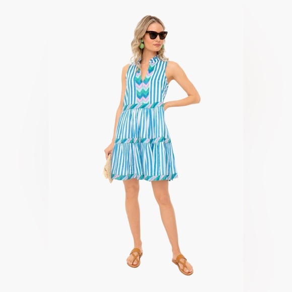Oliphant playa blue yoke dress from Tuckerbuck size small - Picture 11 of 13